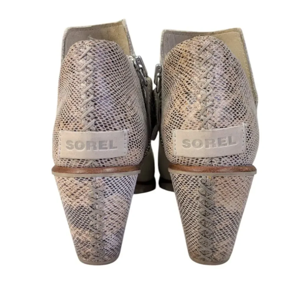 Sorel Nadia Peep Toe Booties EUC $175 Size 36/US 5  S3501